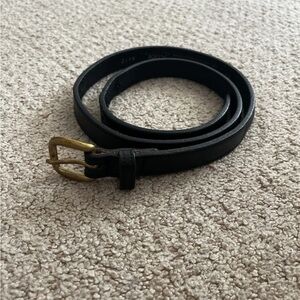 Black Tory Leather 3/4” Raised Belt With Brass Buckle & Nameplate Space